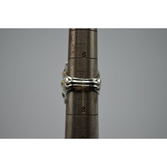 Cocktail Ring Green Stone Sterling Silver 925 NH Vermeil Size 7 Moss Agate? - Picture 8 of 8